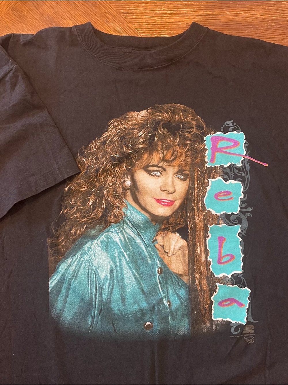 Reba McEntire Black Graphic Concert T-Shirt 1993 vintage size large